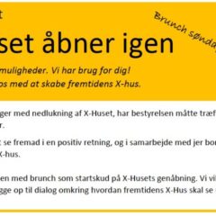 X-Huset åbner igen – Søndagsbrunch 9. august